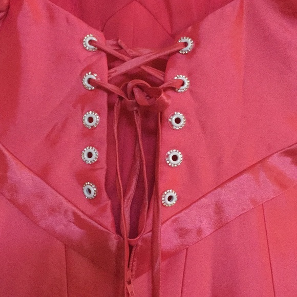 Night Moves coral corset taffeta prom pageant - Picture 4 of 7